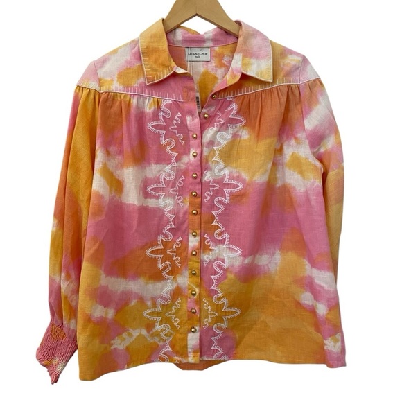 Miss June NWT Bohemian Chic Hayley Peasant Shirt - Picture 3 of 9